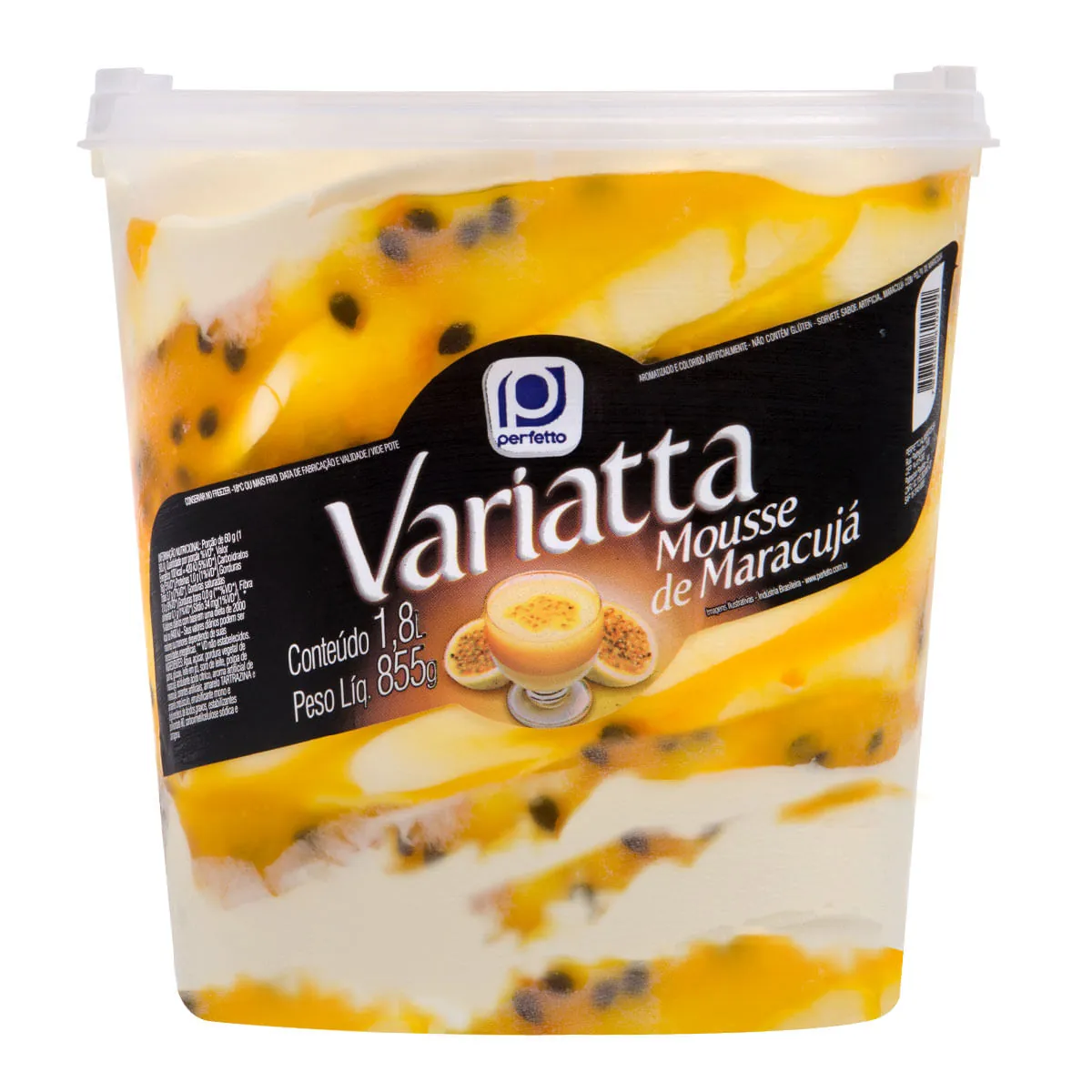 Sorvete de Mousse de Maracujá PERFETTO Variatta Pote 1,8 Litros