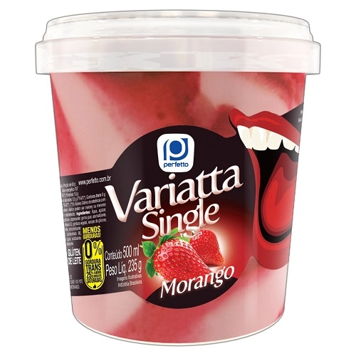 Sorvete Morango Perfetto Variatta Single Pote 500ml