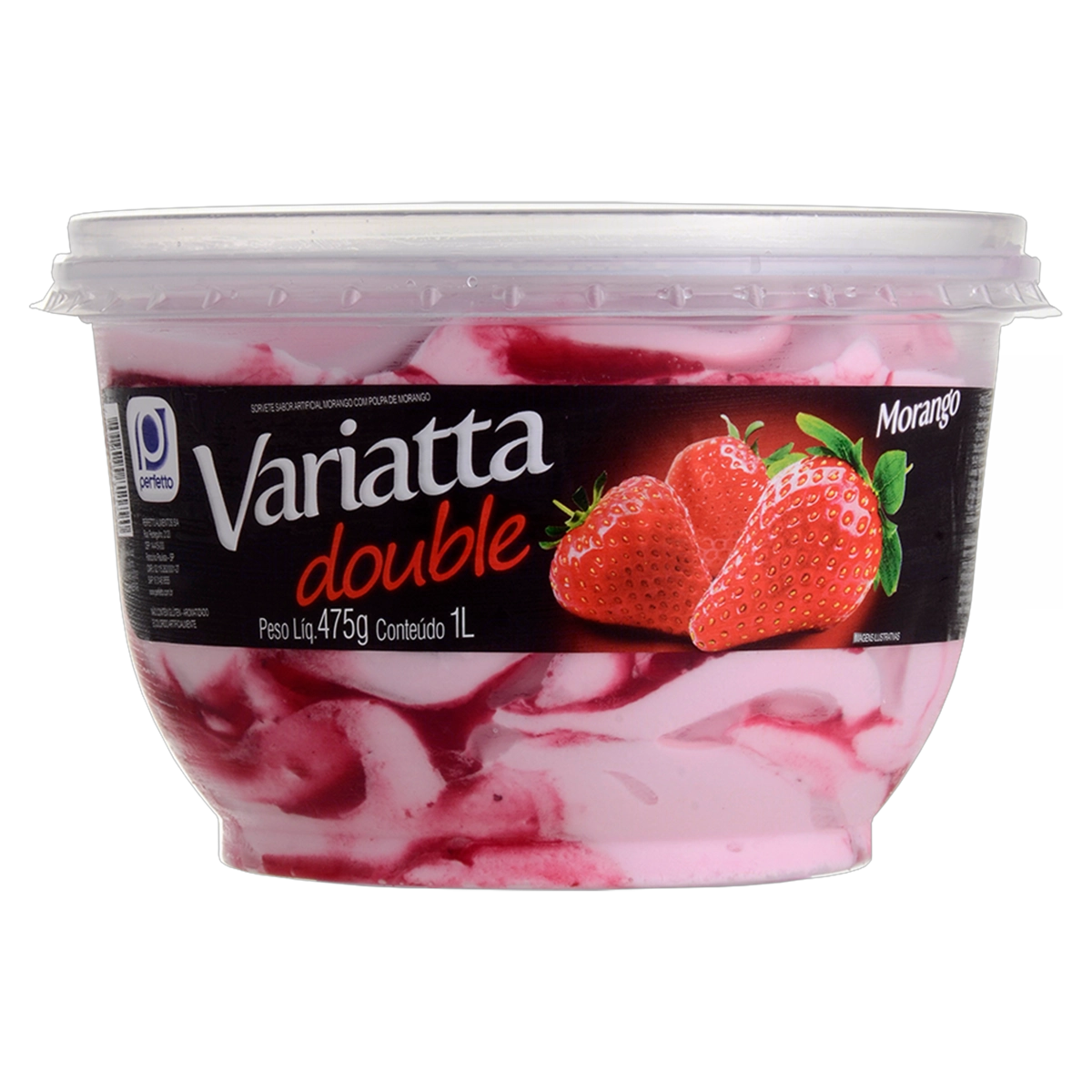 Sorvete Morango Perfetto Variatta Double Pote 1l