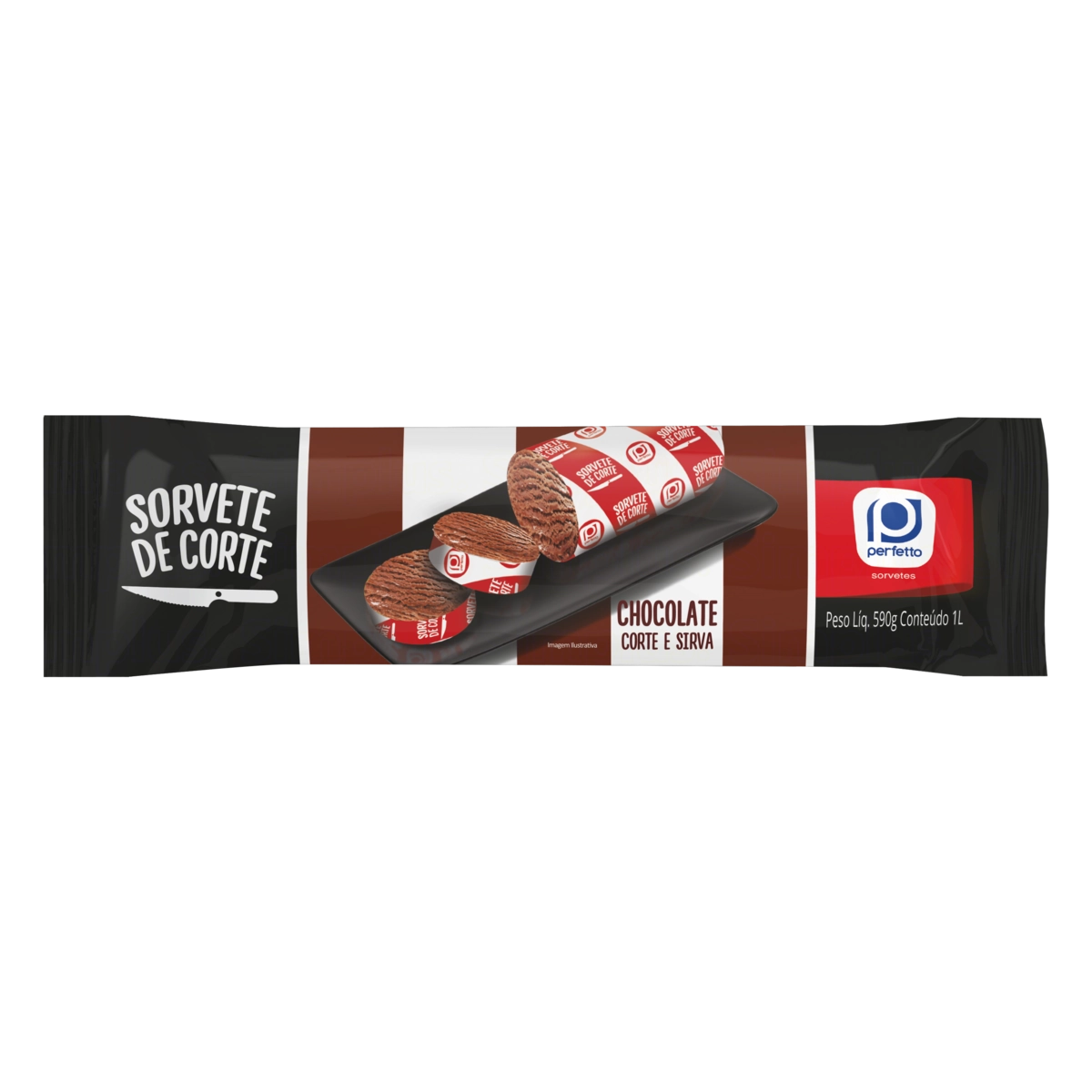 Sorvete De Corte Chocolate Perfetto Pacote 1l