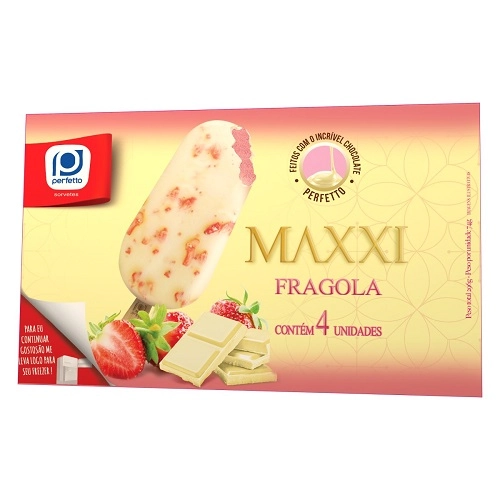 Pack Picolé Fragola Perfetto Maxxi Caixa 296g 4 Unidades