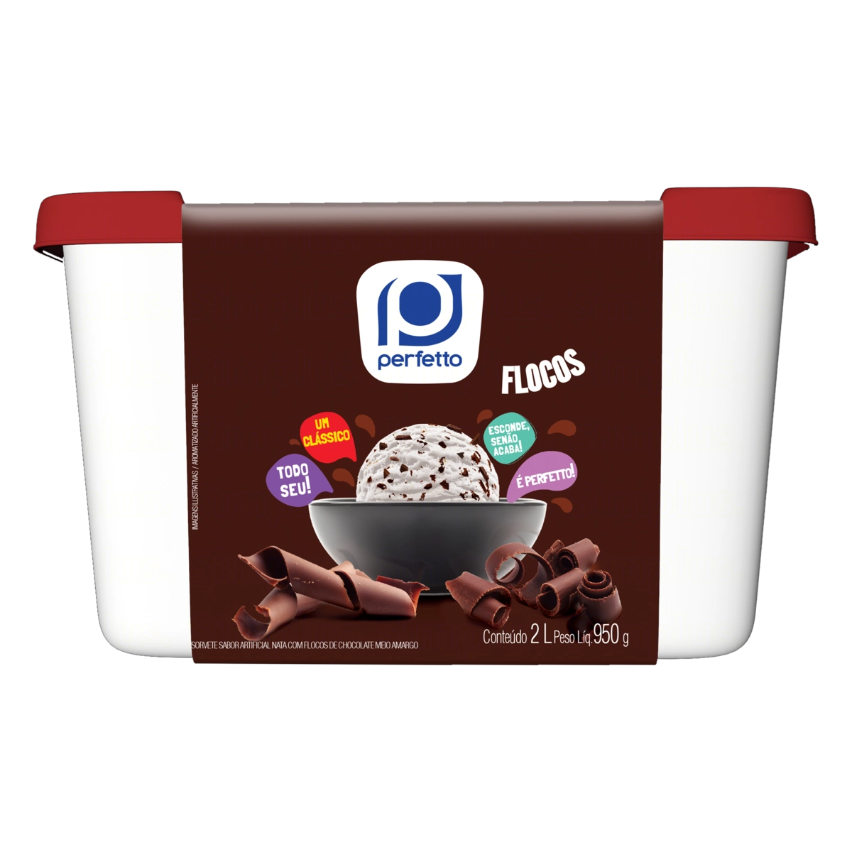 Sorvete Flocos Perfetto Pote 2l