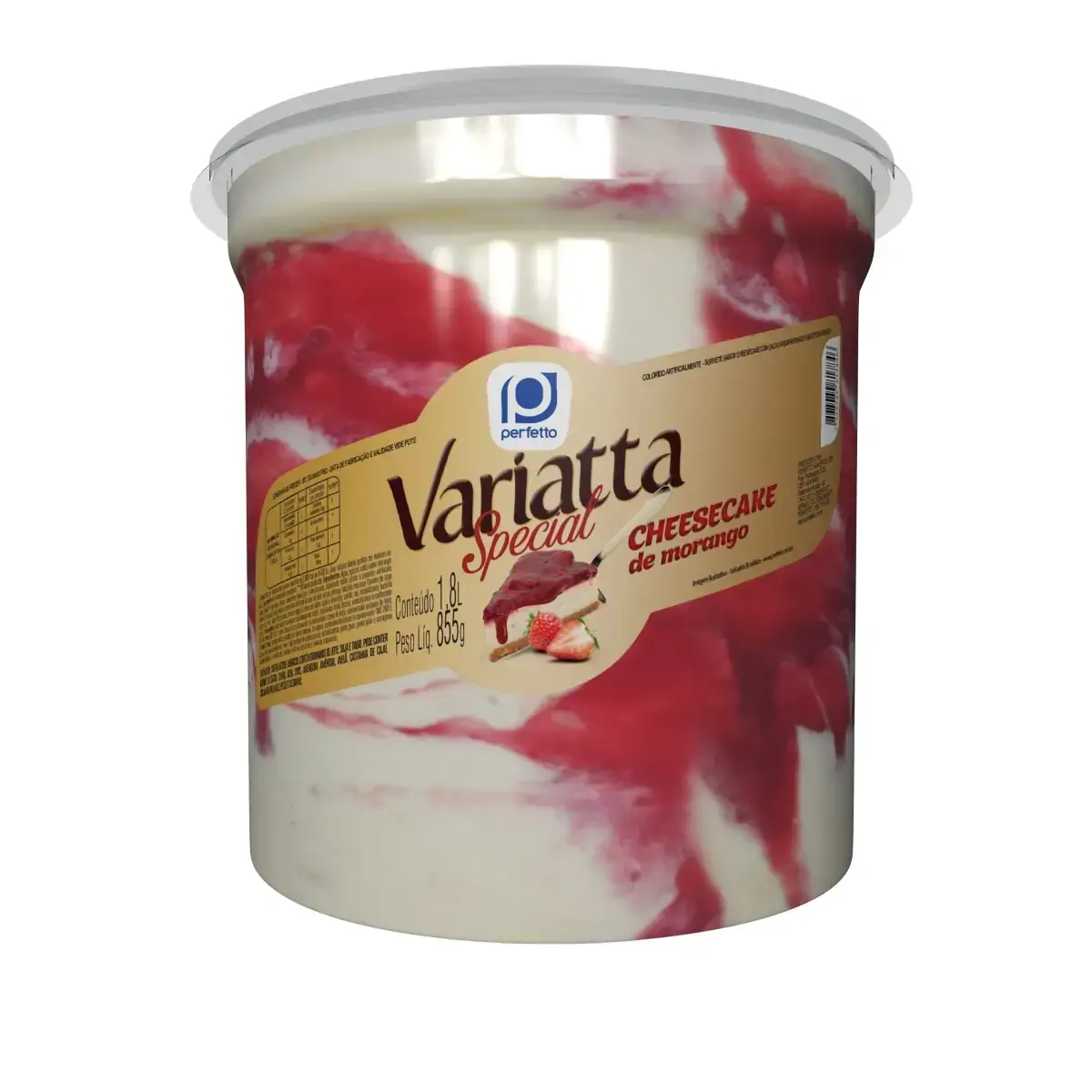 Sorvete Cheesecake De Morango Perfetto Variatta Special Pote 1,8l