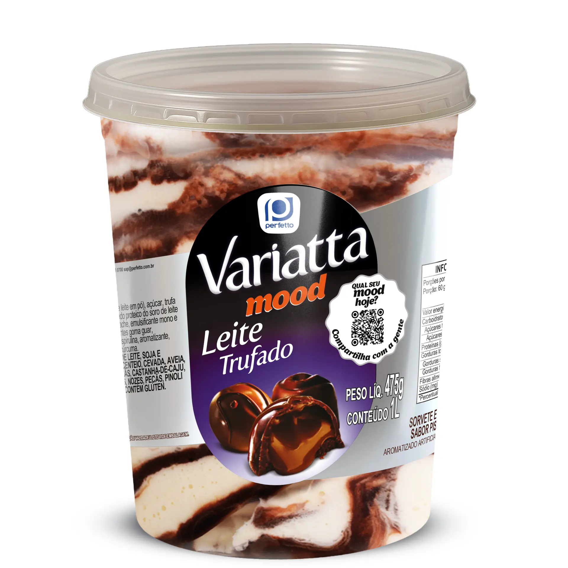 Sorvete Variatta Mood Leite Trufado 1l