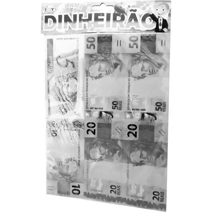 Dinheirão c/ 35 Notas Lúdicas Dinheiro de Brincadeira, Mini Toys, +3 Anos - 1064