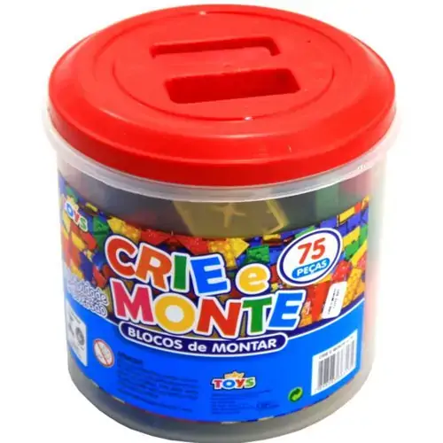 Crie E Monte Mini Toys Balde C/75pcs Ref.6313 Un