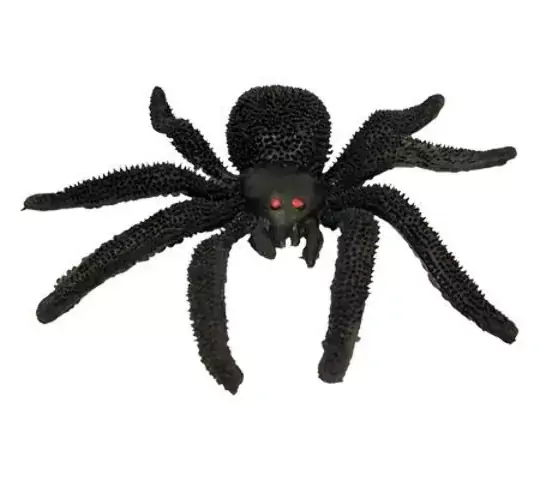 Aranha Caranguejeira 11 Cm Brinquedo Plástico Super Assustador Halloween Enfeite Dia das Bruxas, Mini Toys - 105830