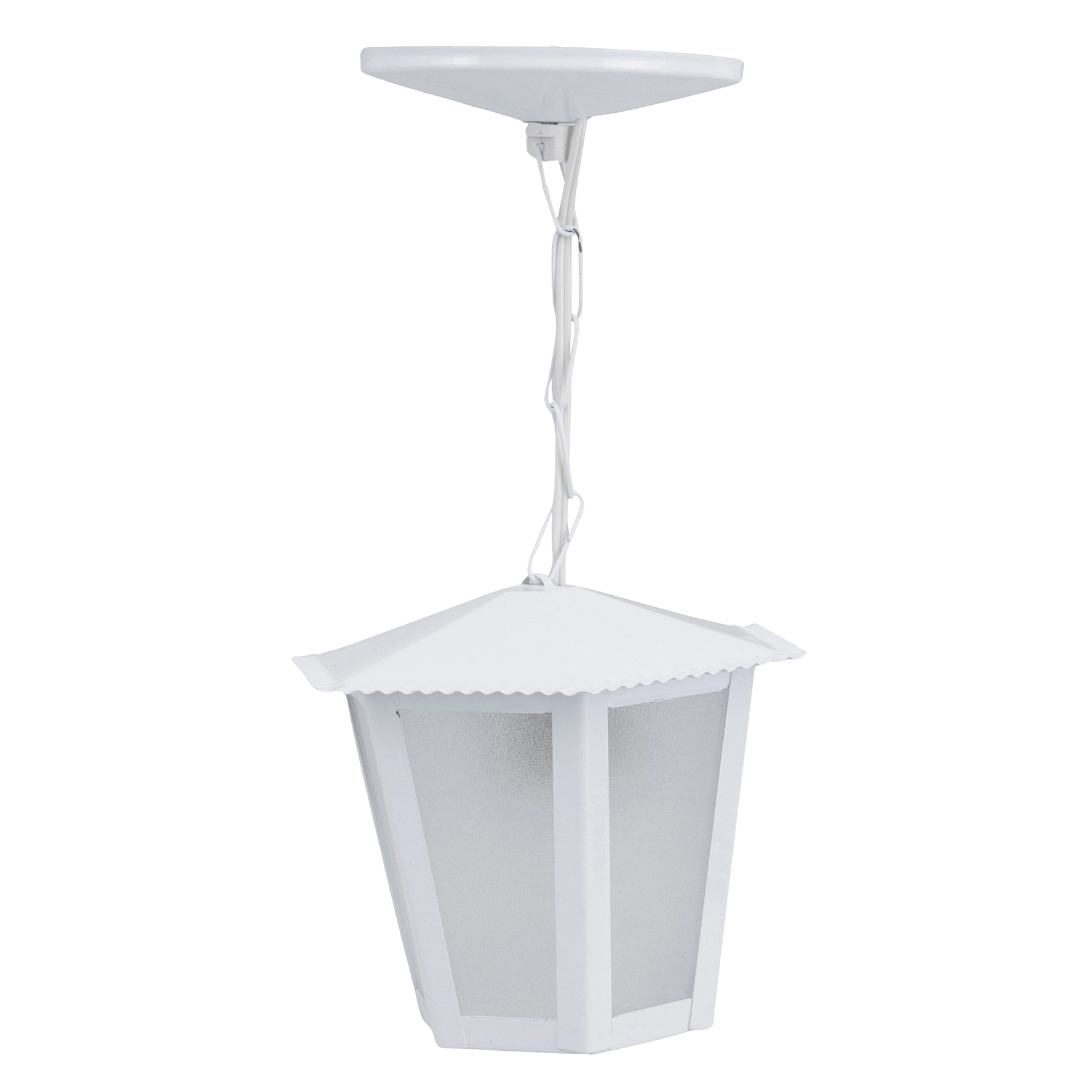 Pendente em Aço para 1 Lâmpada Colonial 34x19cm Branco