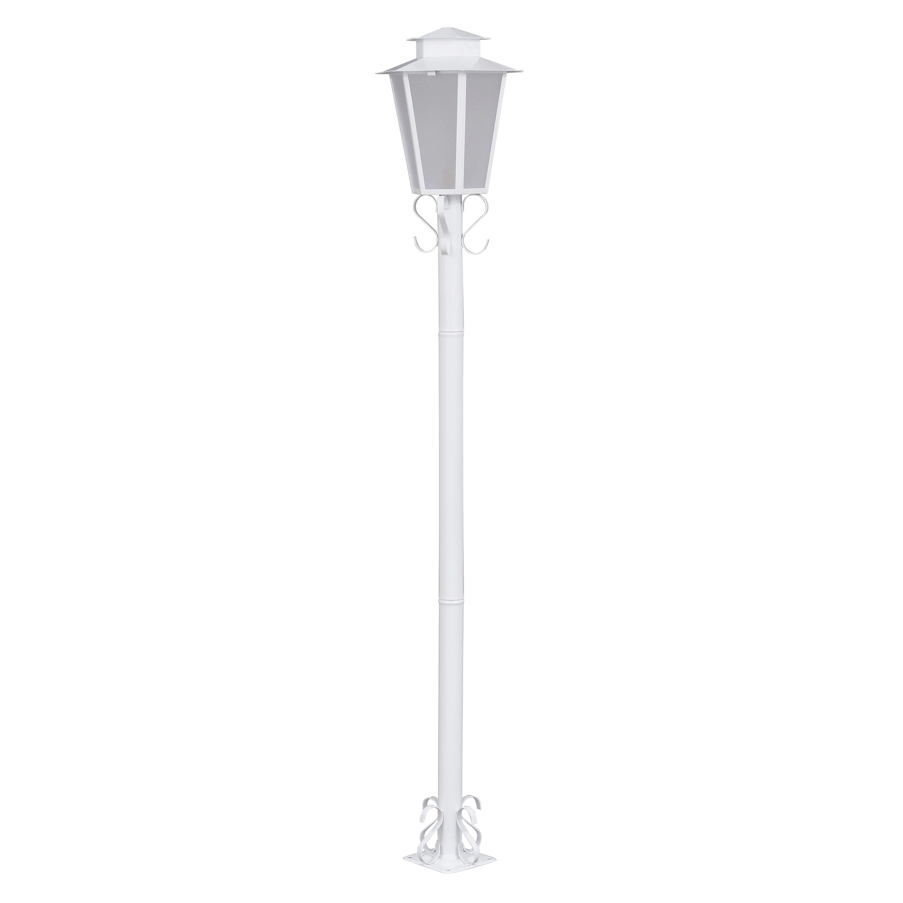 Poste de Jardim Sextavado 1 Lâmpada Branco Metal 1,76m Ideal