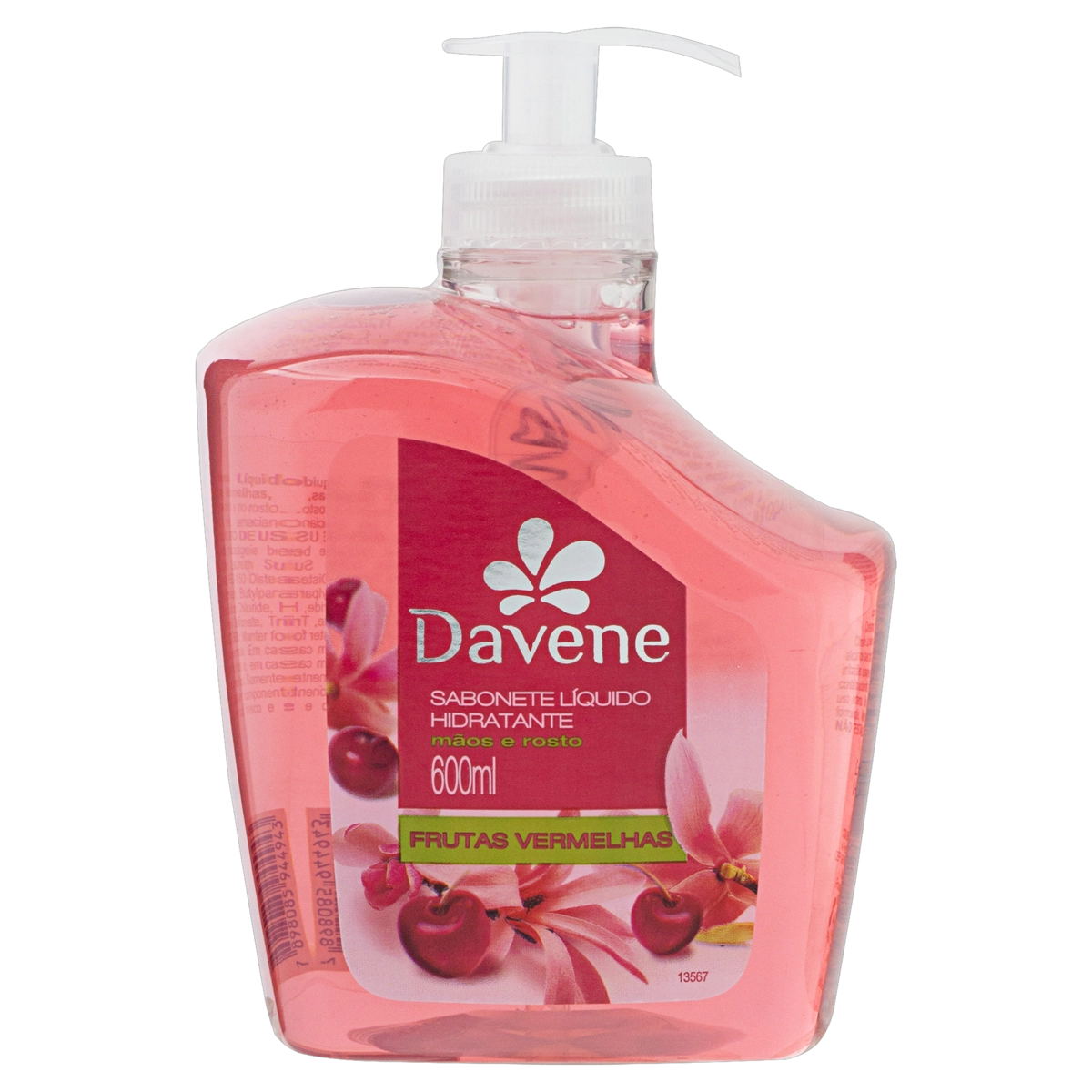 Sabonete Líquido Hidratante Mãos E Rosto Frutas Vermelhas Davene Frasco 600ml
