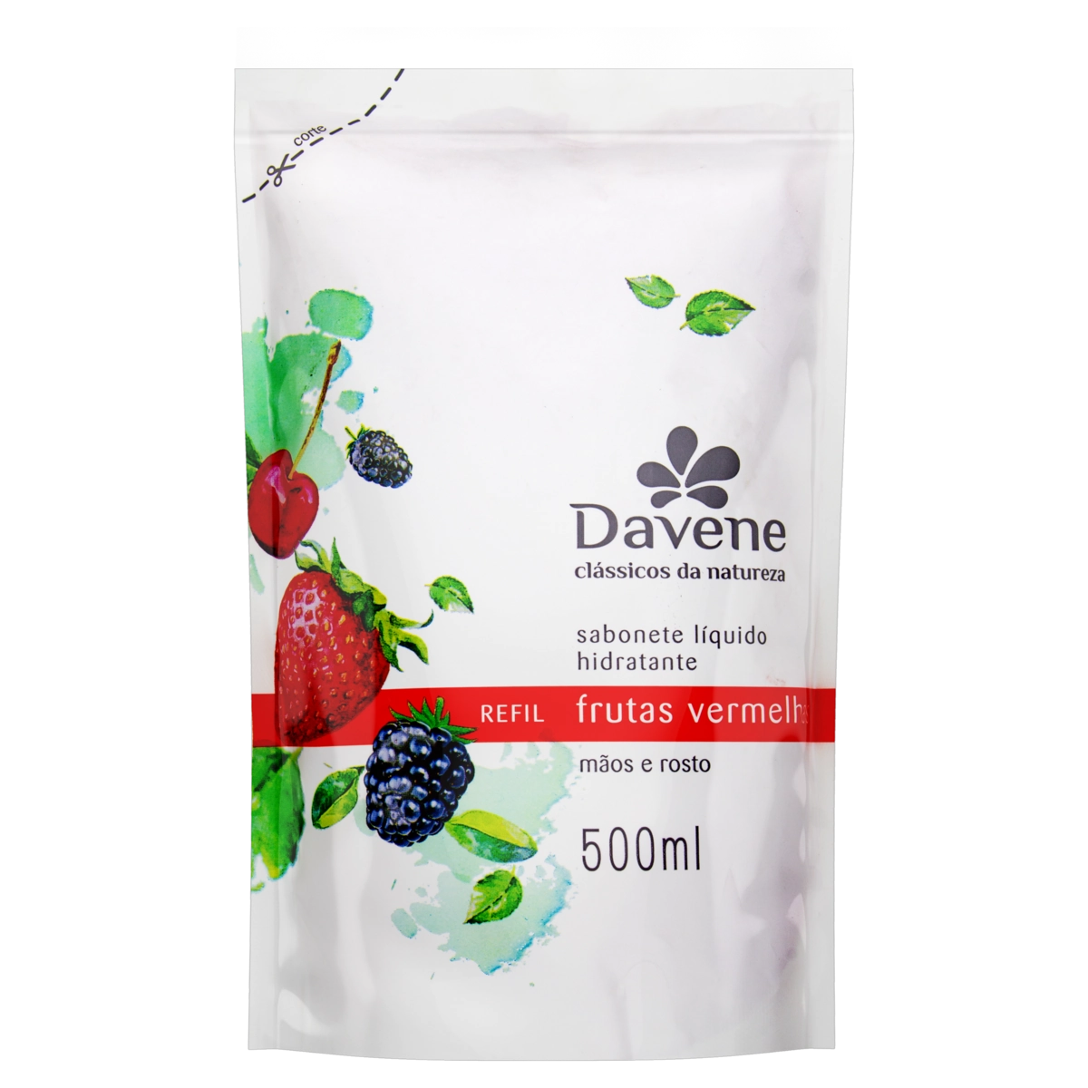 Sabonete Líquido Hidratante Mãos E Rosto Frutas Vermelhas Davene Clássicos Da Natureza Sachê 500ml R