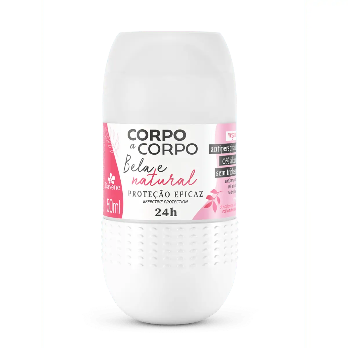 Desodorante Roll On Antiperspirante Natural Davene Corpo A Corpo 50ml