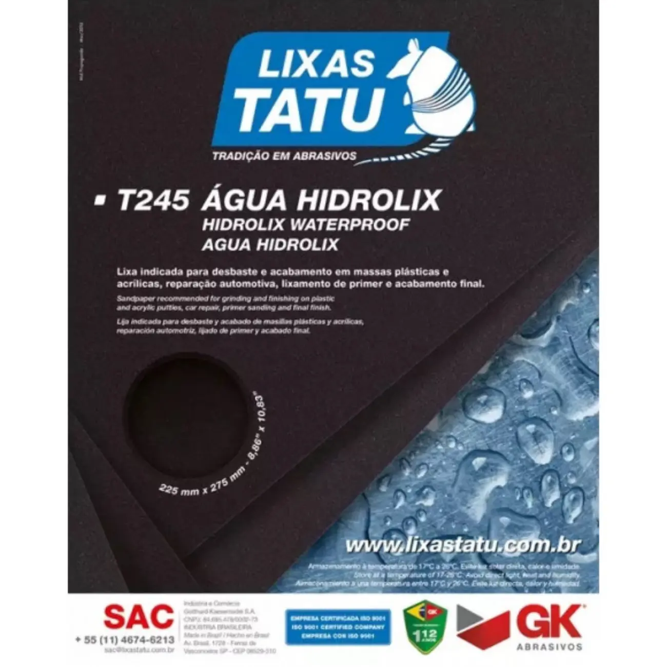Lixa Dagua Hidrolix 225x275 100 Tatu