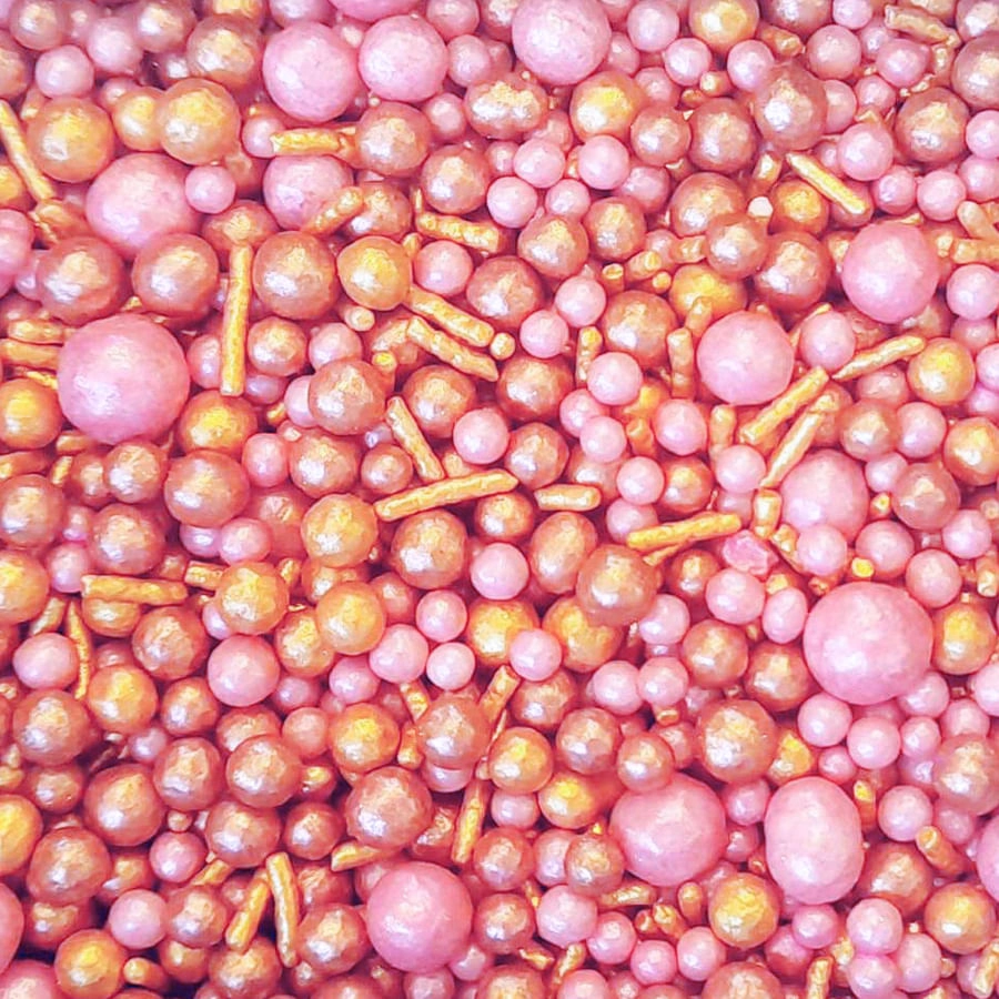 Conf Acucar Sprinkles Rose Gold 60g Doces Morello