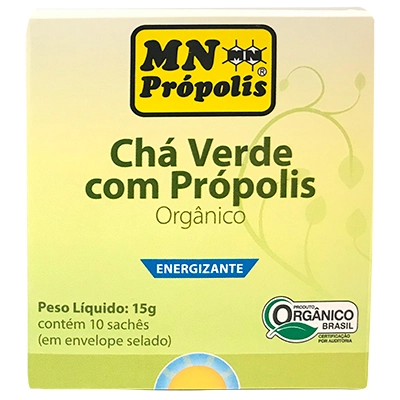 Chá Verde com Própolis Orgânico com 10 Sachês MN Food 15g