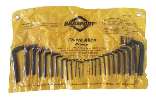 Chave Allen Brasfort Jgo 25pcs 1,00mm-3-8 Blister 8289