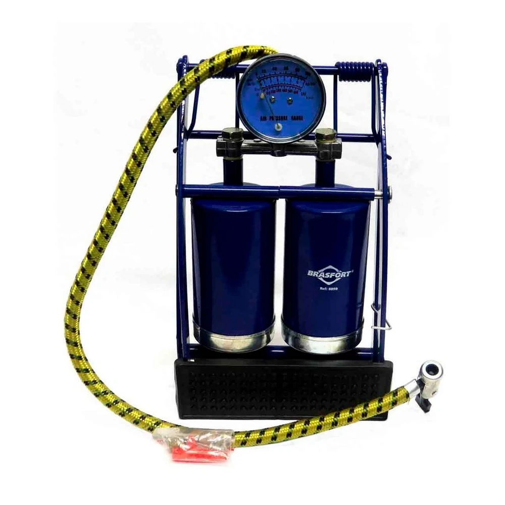 Bomba de Ar Manual com Mini Tanque Duplo - BRASFORT 8898