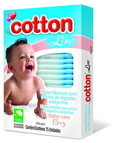 Hastes Flexiveis Cotton Line C/75 Ponta Azul