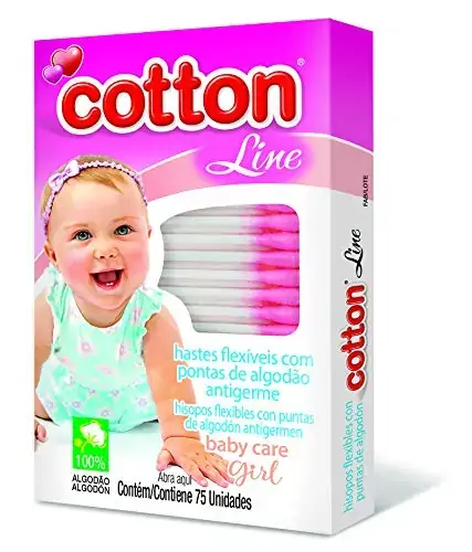 Hastes Flexiveis Cotton Line C/75 Ponta Rosa
