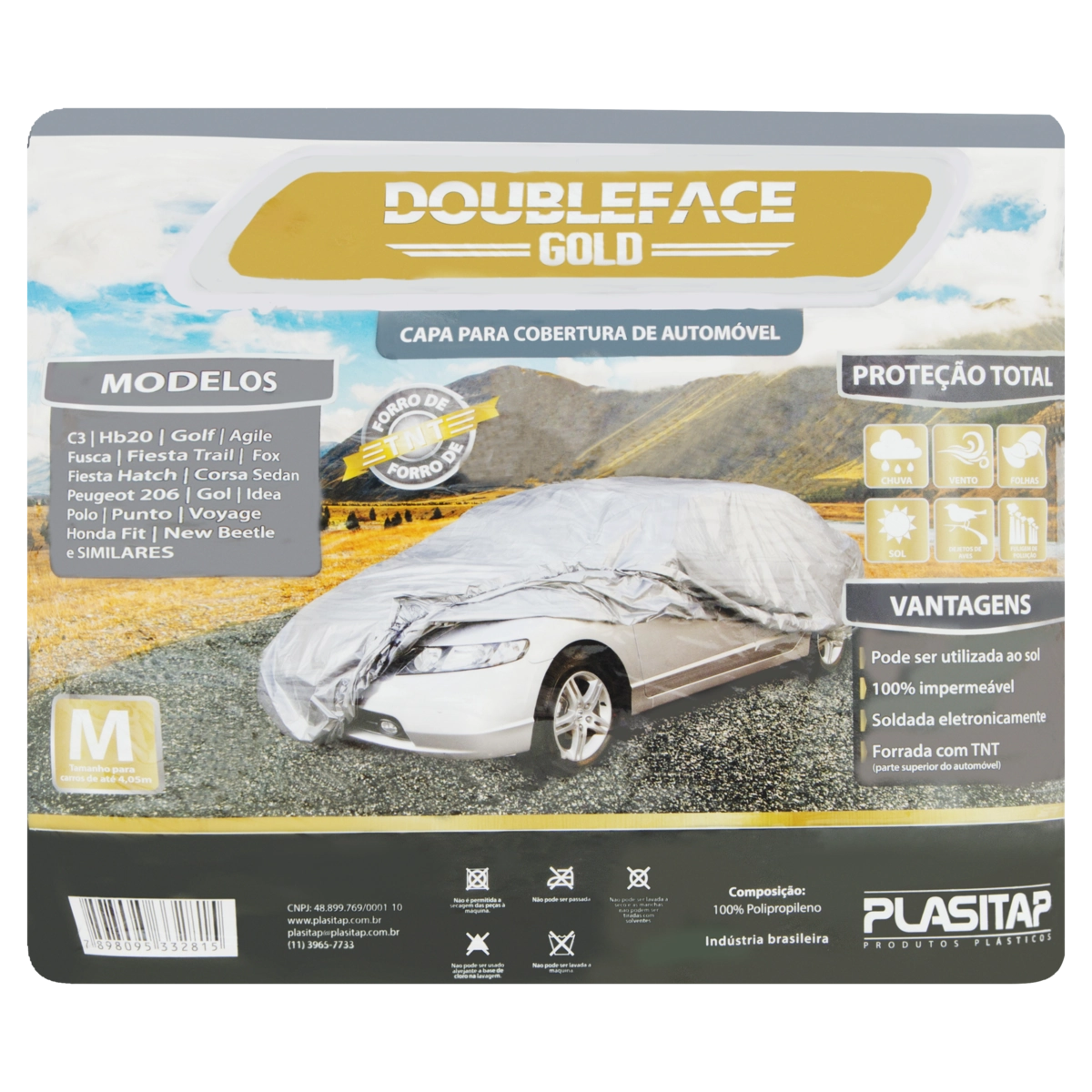 Capa Para Cobrir Carro Plasitap Doubleface Gold M