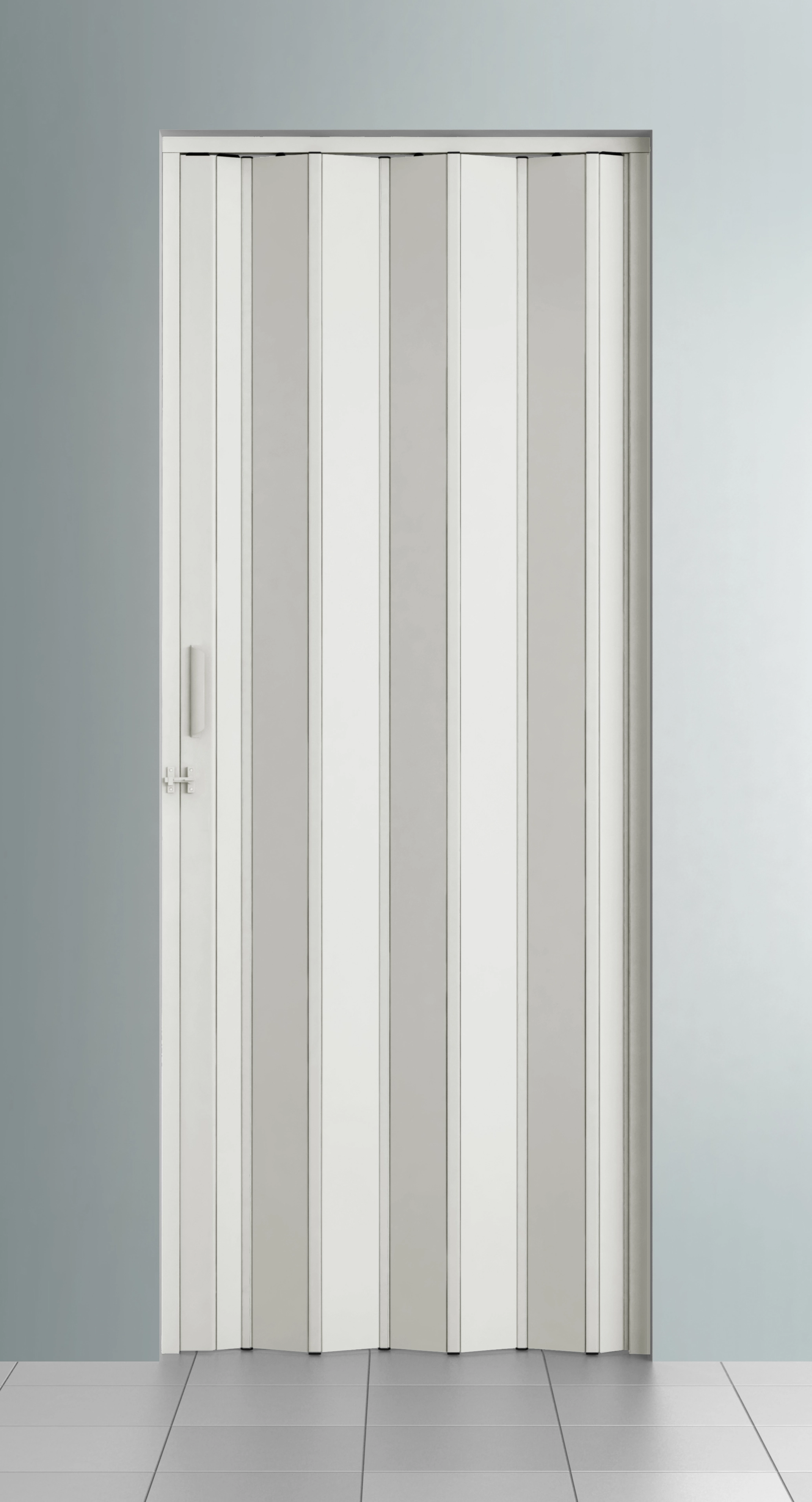 Porta Sanfonada Lisa Plástico PVC Branco 2,10x0,60m BCF