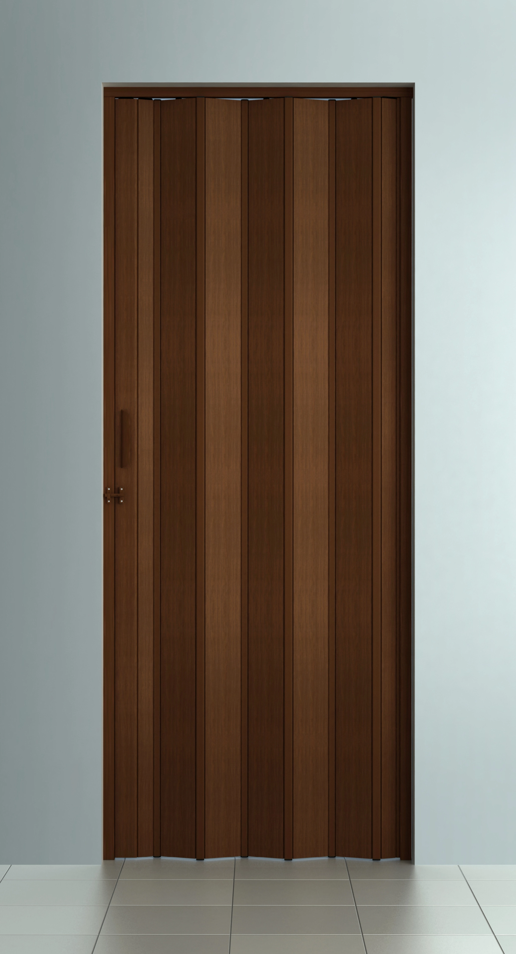 Porta Sanfonada Lisa Plástico Imbuia Marrom 2,10x0,60m BCF
