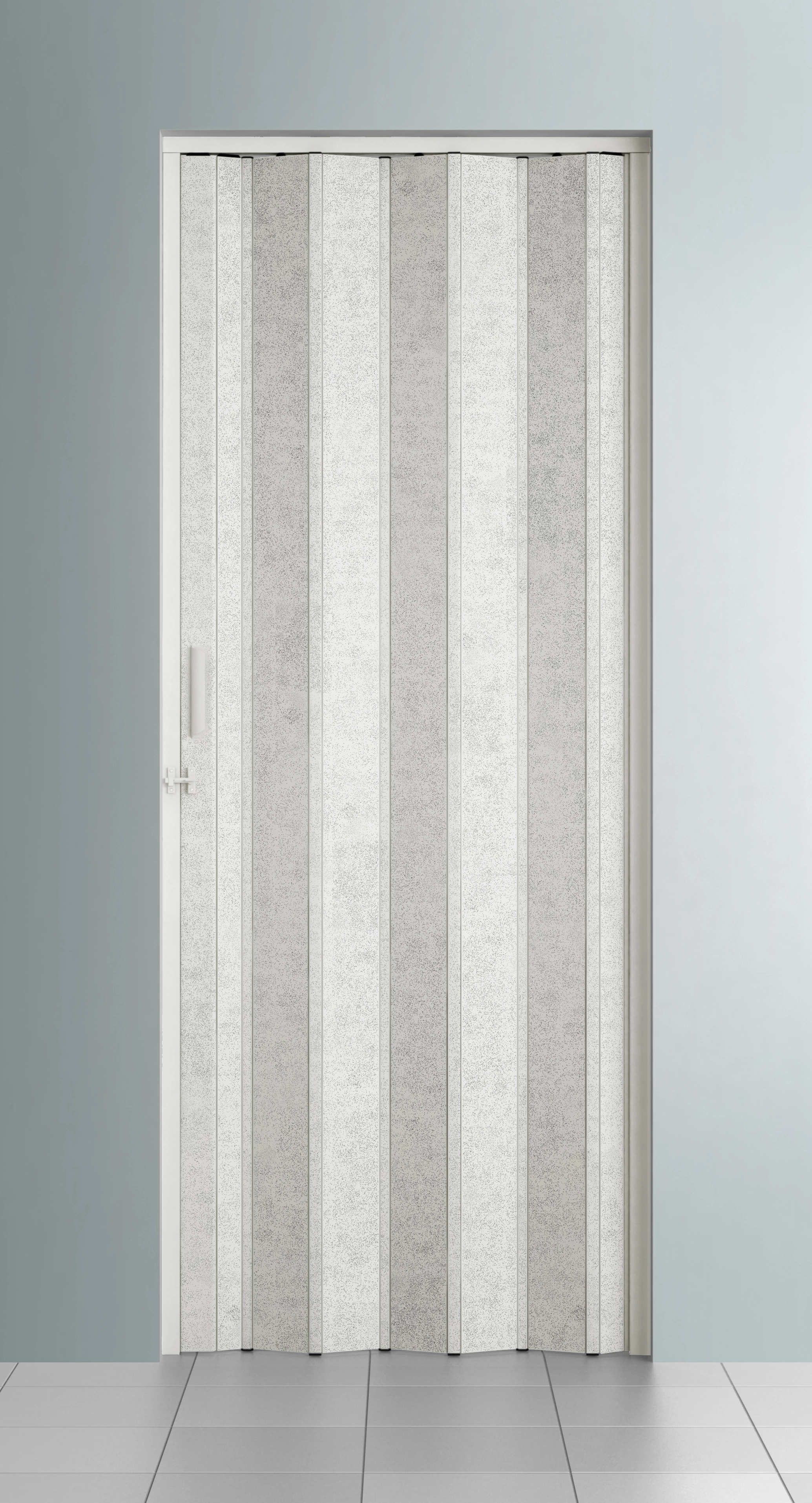 Porta Sanfonada Lisa Plástico PVC Branco 2,10x0,60m BCF