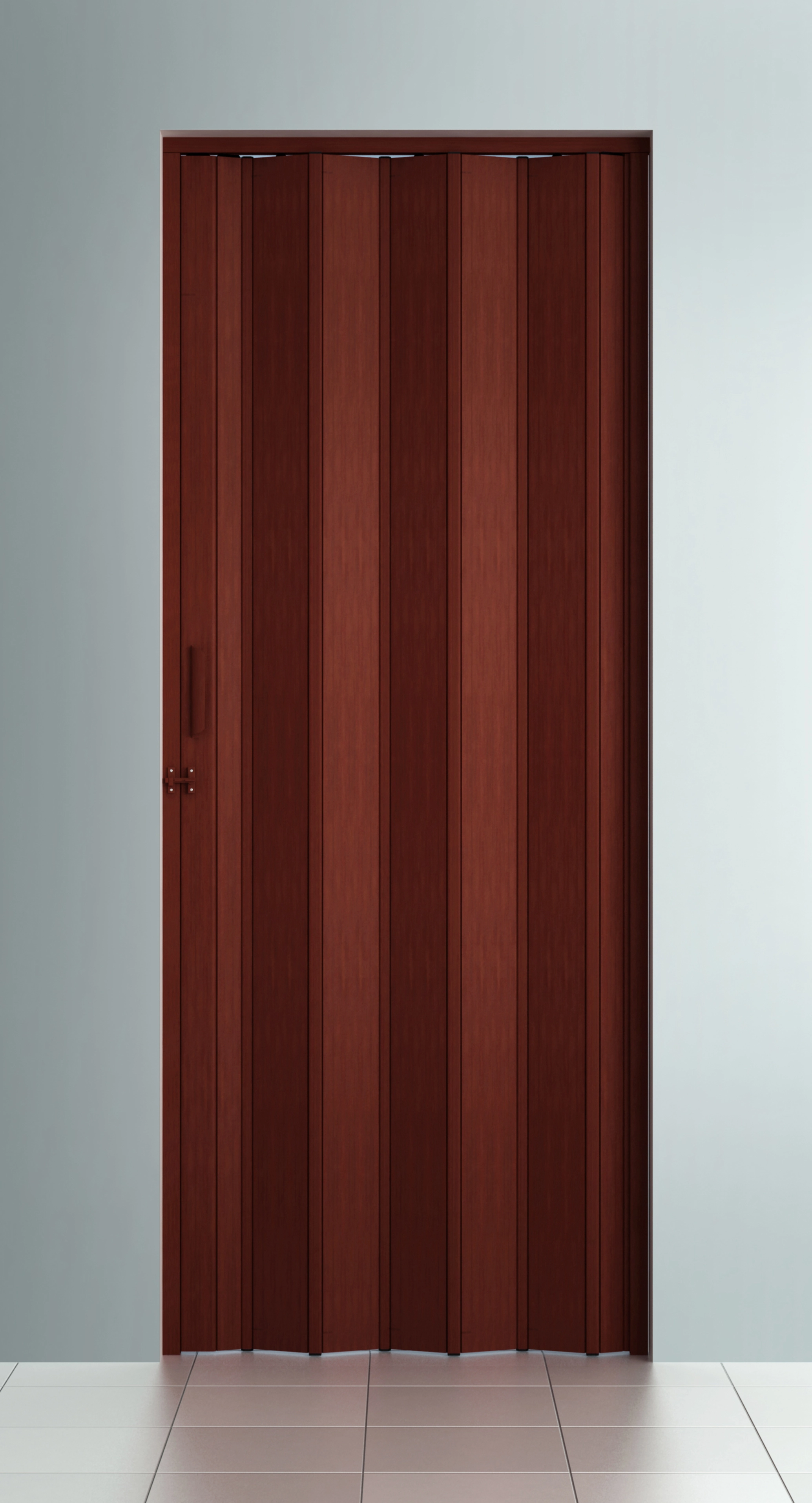 Porta Sanfonada Lisa Plástico PVC Marrom 2,10x0,72m BCF