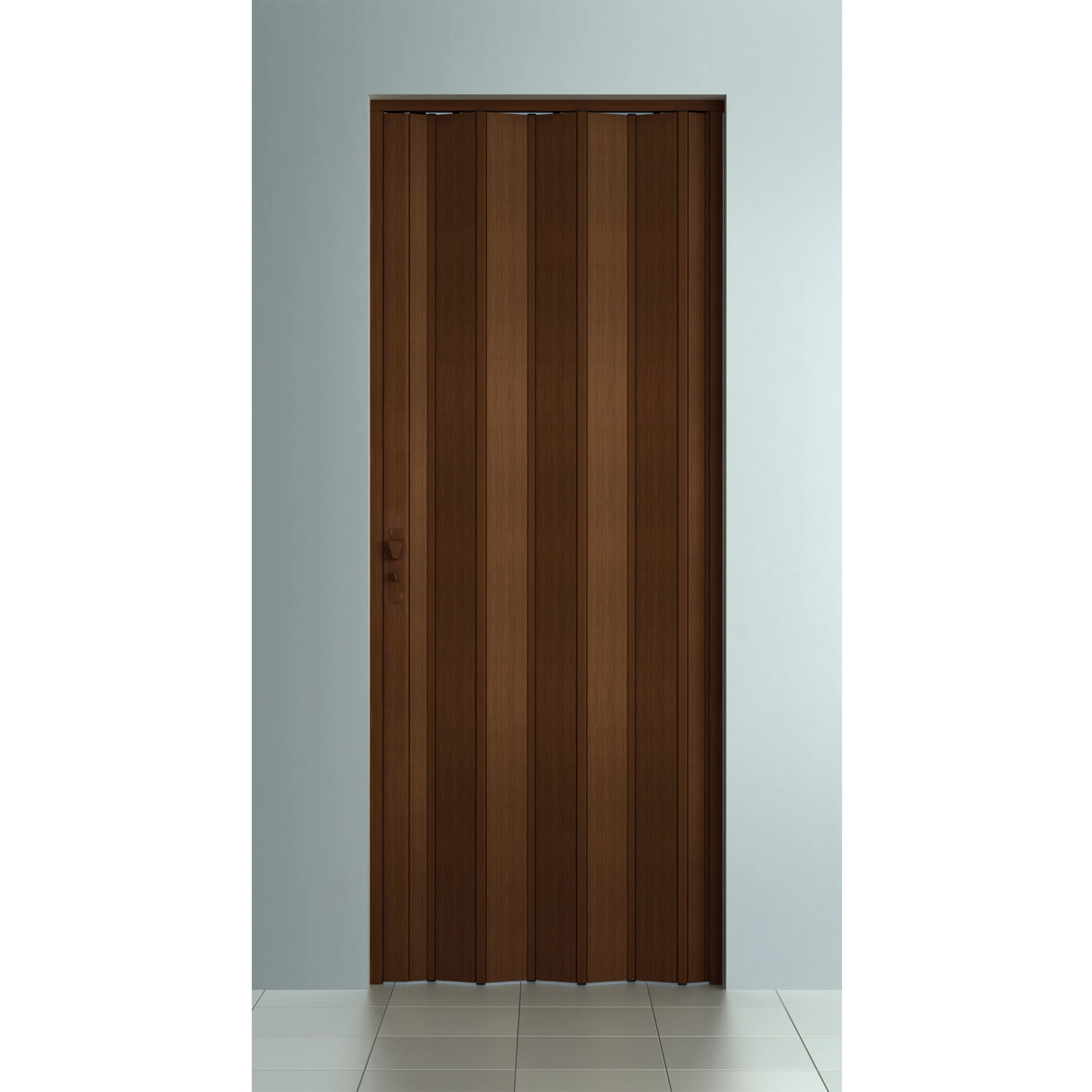 Porta Sanfonada Lisa Plástico Imbuia Marrom 2,10x0,96m BCF