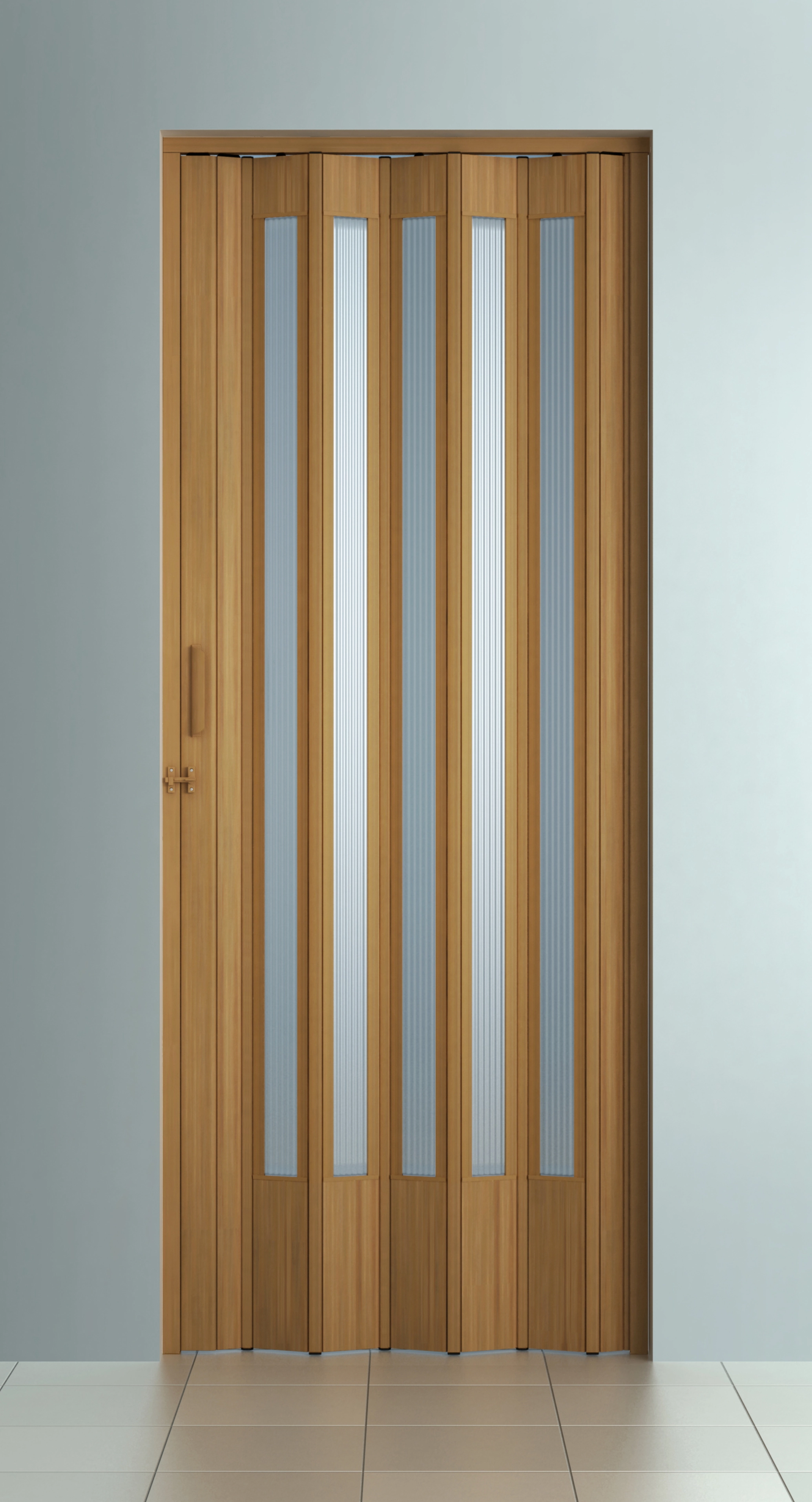 Porta Sanfonada Decorada Plástico PVC Marrom 2,10x0,60m BCF