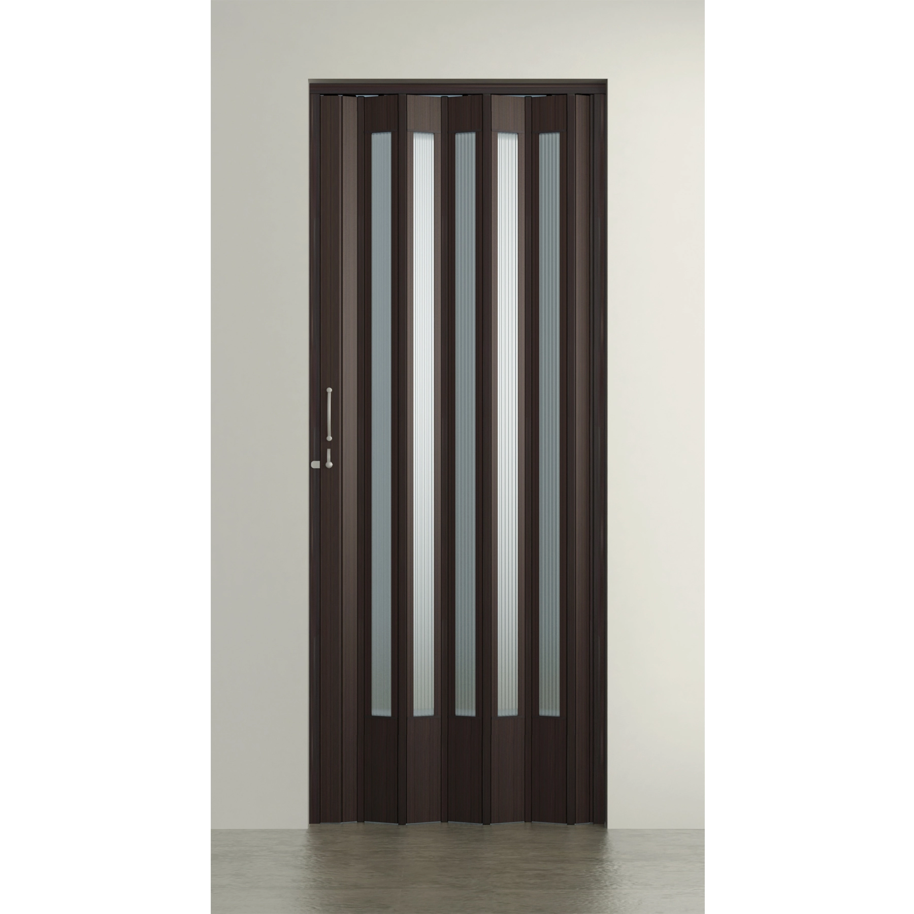 Porta Sanfonada Decorada Plástico PVC Marrom 2,10x0,72m BCF