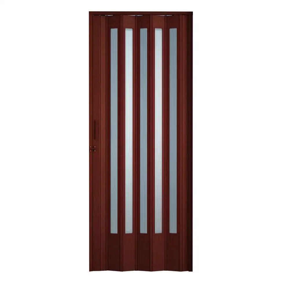 Porta Sanfonada Translucida Com Trinco Mogno 084x210