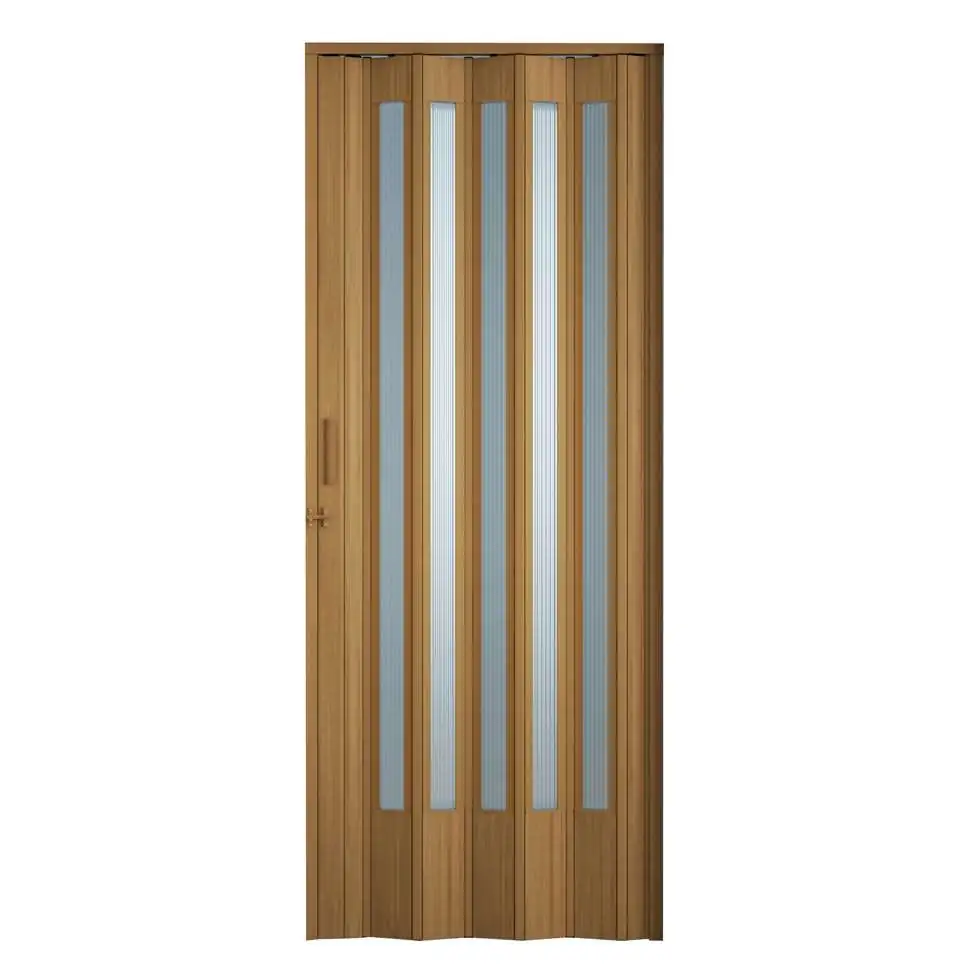Porta Sanfonada Translucida Com Trinco Cerejeira 096x210