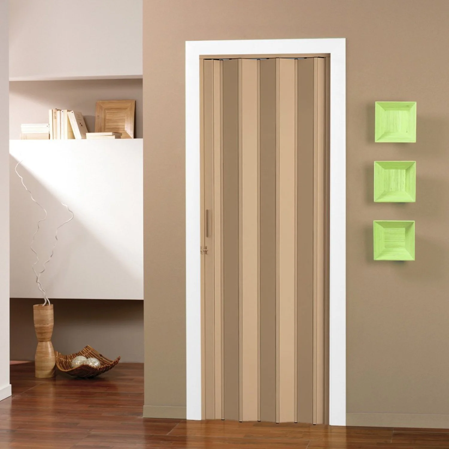 Porta Sanfonada De Pvc 210x96cm Pronta Bcf Bege