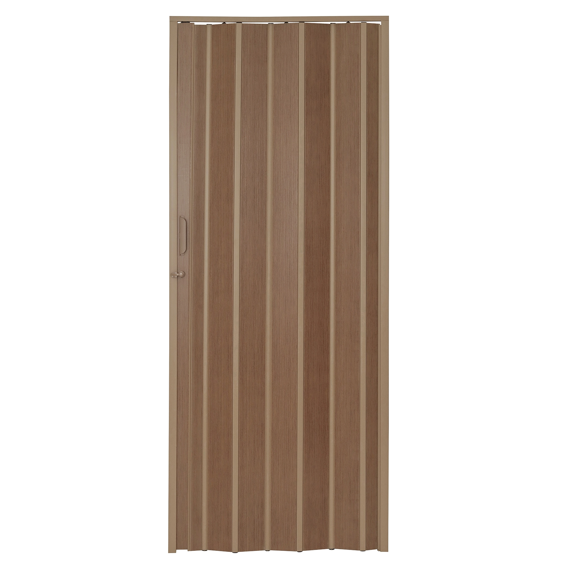 Porta Sanfonada Lisa de PVC Castanho com Trinco 2,10x0,84m BCF