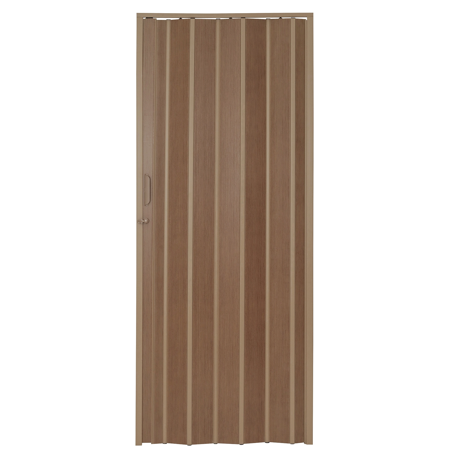 Porta Sanfonada Lisa de PVC Castanho com Trinco 2,10x1,08m BCF