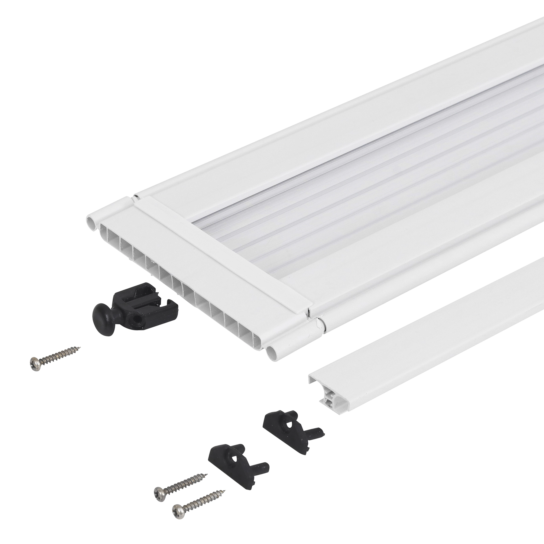 Extensor de Porta Sanfonada PVC 12cm Incolor e Branco BCF