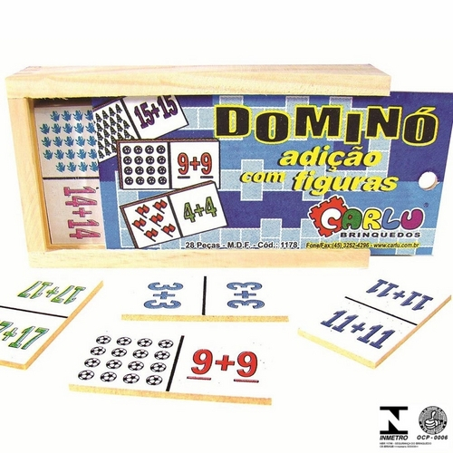 Dominó Educativo Adição Com Figuras 1178 Carlu