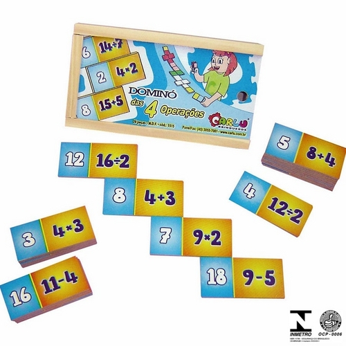 Dominó Infantil Operações Matemáticas 1515 Carlu
