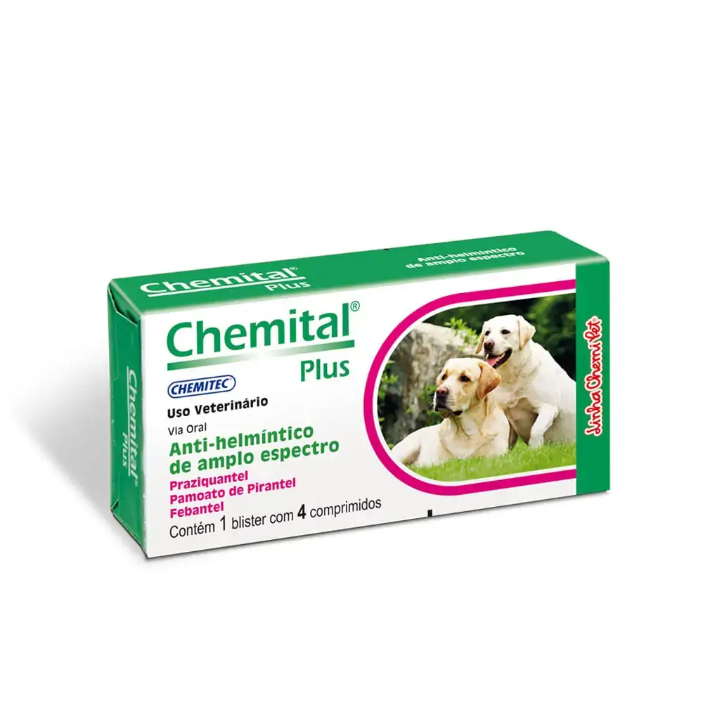 Chemital Plus para Cães com 4 comprimidos Chemitec