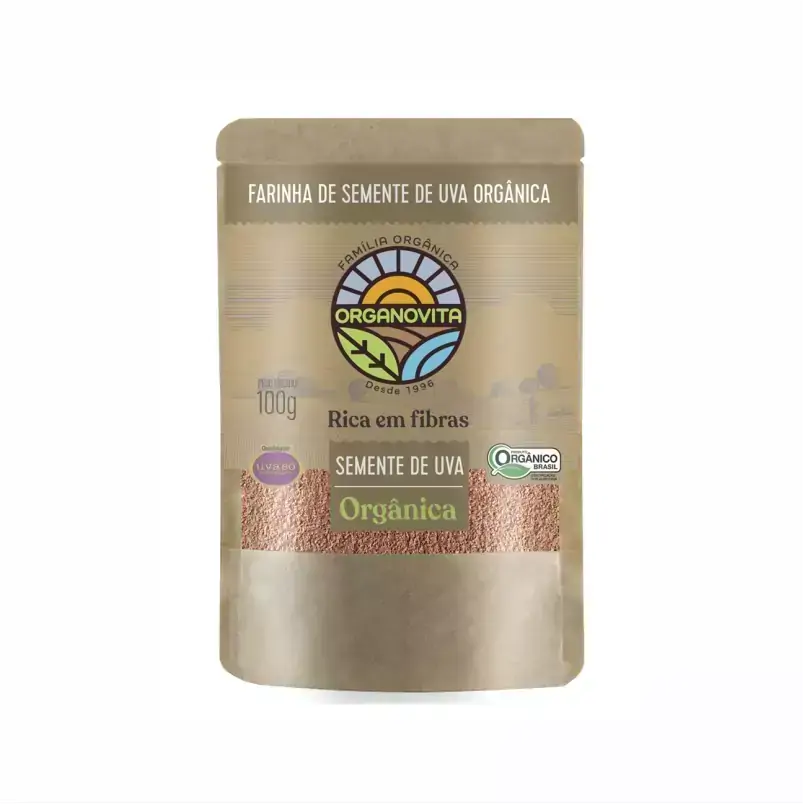 Farinha de Semente de Uva Orgânica Organovita 100g
