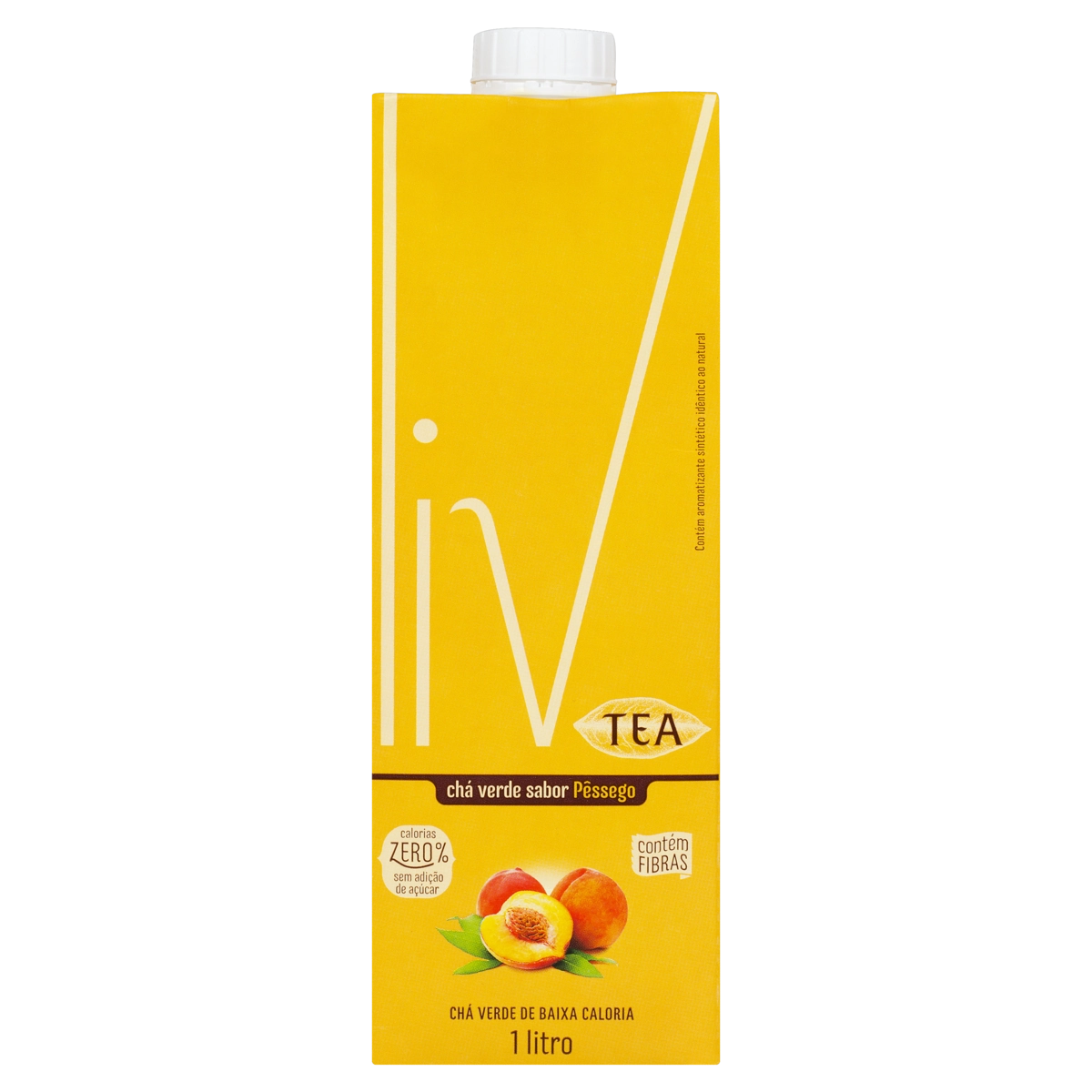 Chá Verde Pêssego Liv Tea Caixa 1l