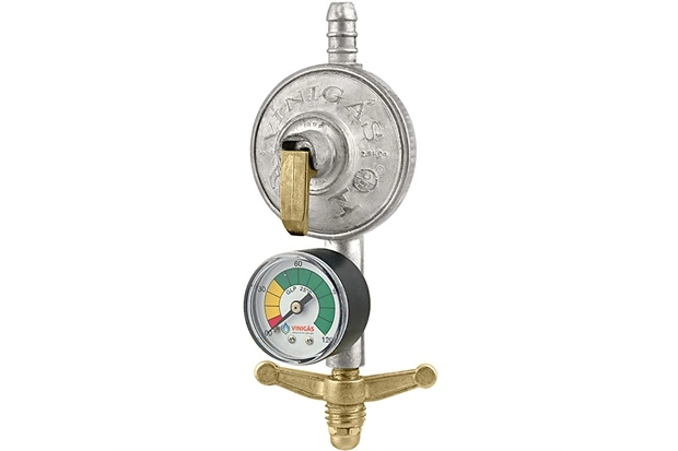 Regulador Simples De Gas Com Indicador De Pressao Excel 222g Vinigas