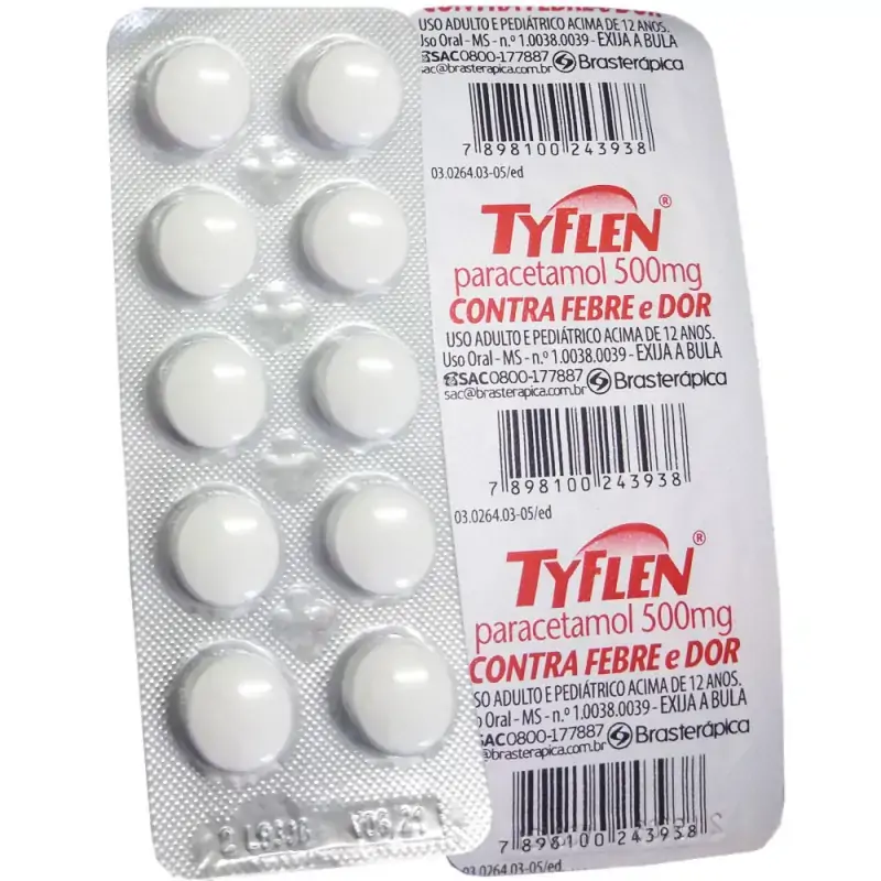Tyflen 500 Mg 200 Comprimidos Brasterápica Farmacêutica Similar