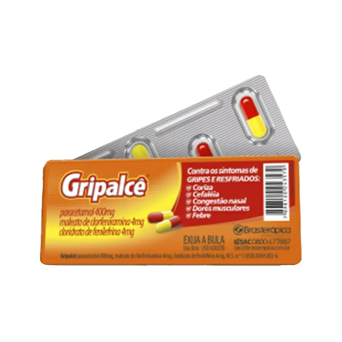 Gripalce 4 Mg 4 Mg 400 Mg 20 Cápsulas Brasterápica Farmacêutica Similar