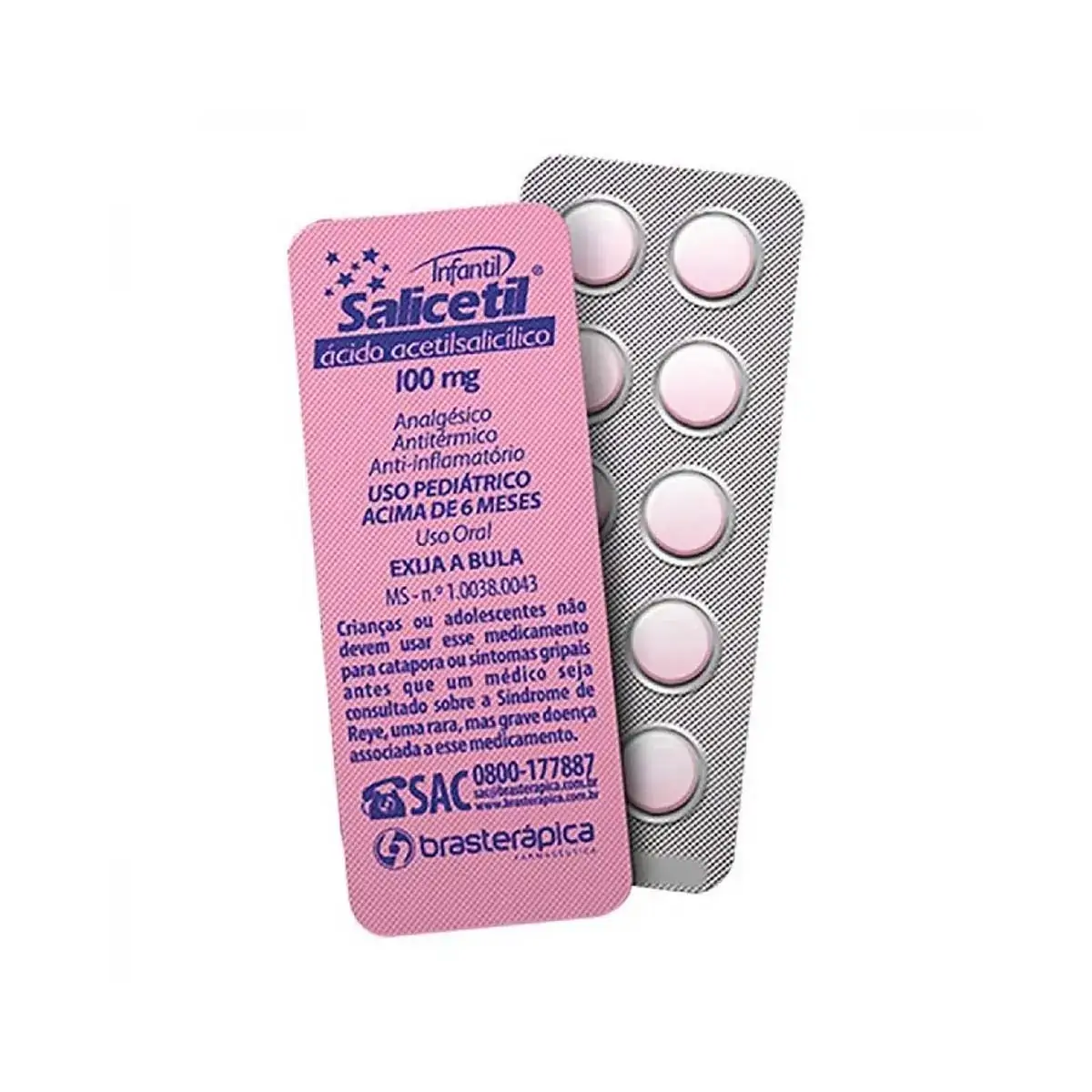 Salicetil 100 Mg 200 Comprimidos Brasterápica Farmacêutica Similar