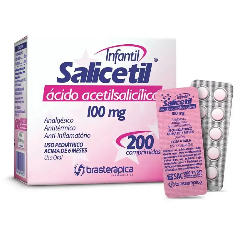 Salicetil 100 Mg 200 Comprimidos Brasterápica Farmacêutica Similar