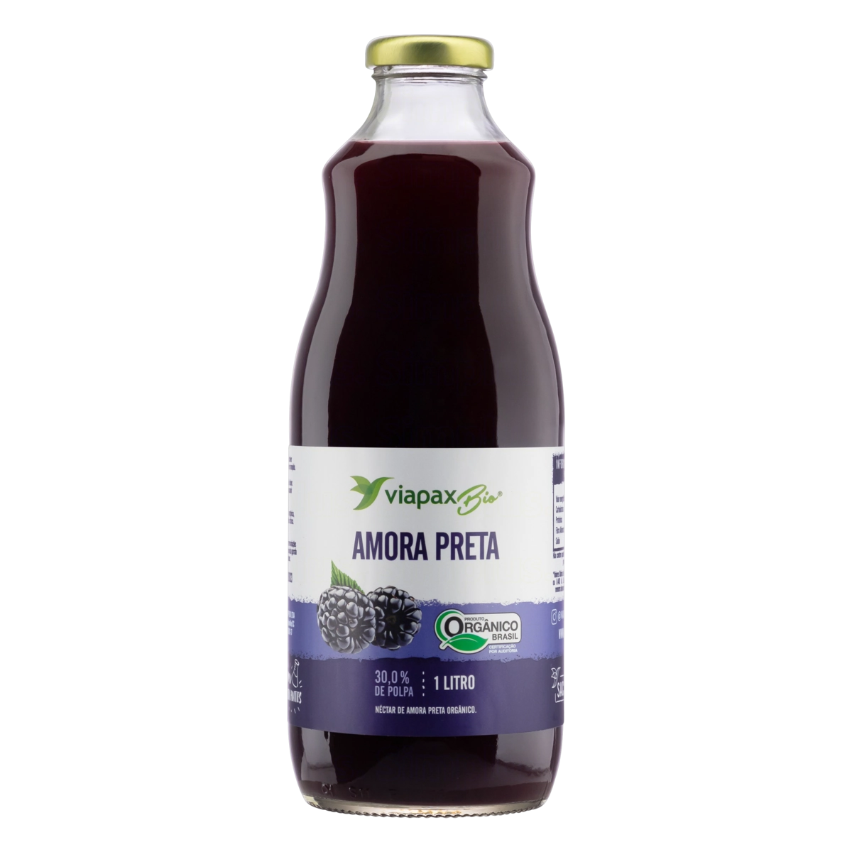 Néctar Orgânico Amora Preta Viapax Bio Garrafa 1l