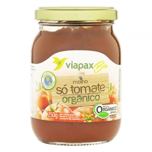 Molho De Tomate Orgânico Viapax Bio Vidro 250g
