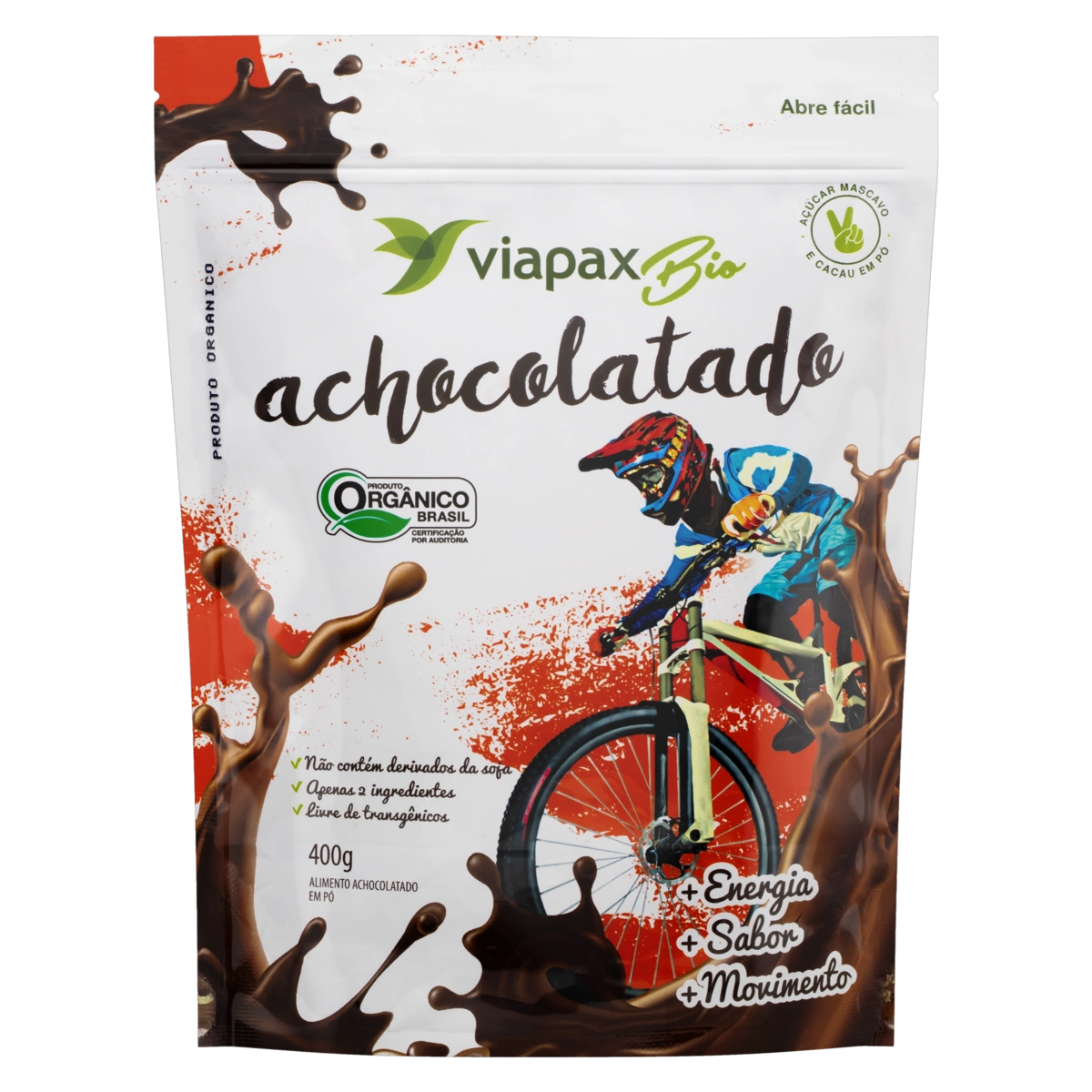 Achocolatado Em Pó Orgânico Viapax Bio Pouch 400g